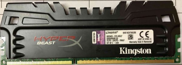 4GB 2Rx8 PC3-12800U Kingston HyperX Beast
