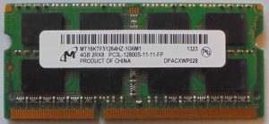 4GB 2Rx8 PC3L-12800S-11-11-FP Micron