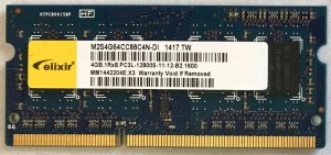 4GB 1Rx8 PC3L-12800S-11-12-B2 Elixir