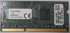 4GB 1Rx8 PC3L-12800S Kingston KCP3L16SS8/4
