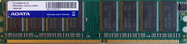 Adata1GB PC3200U 400MHz 184pins
