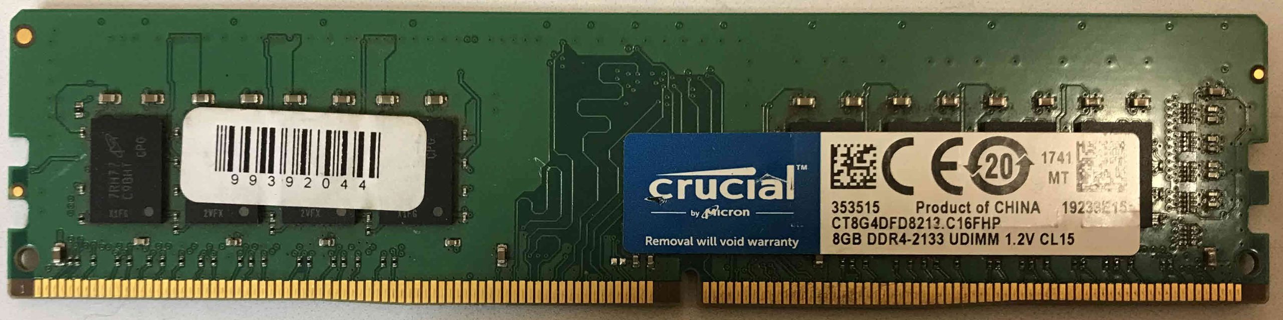 8GB 2Rx8 PC4-2133 Crucial