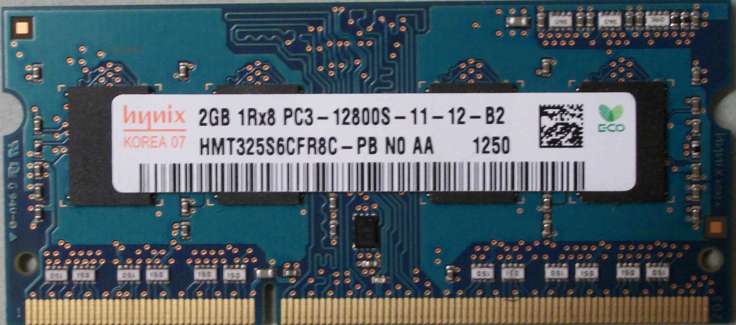 4GB 1Rx8 PC3-12800S-11-12-B2 Hynix