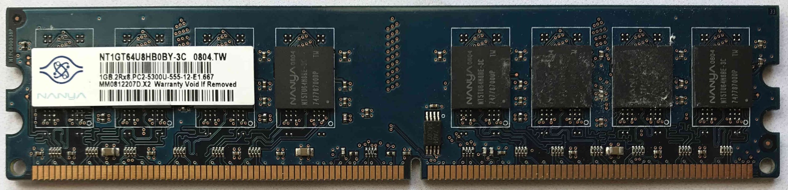 Nanya 1GB PC3200U 400MHz 184pins