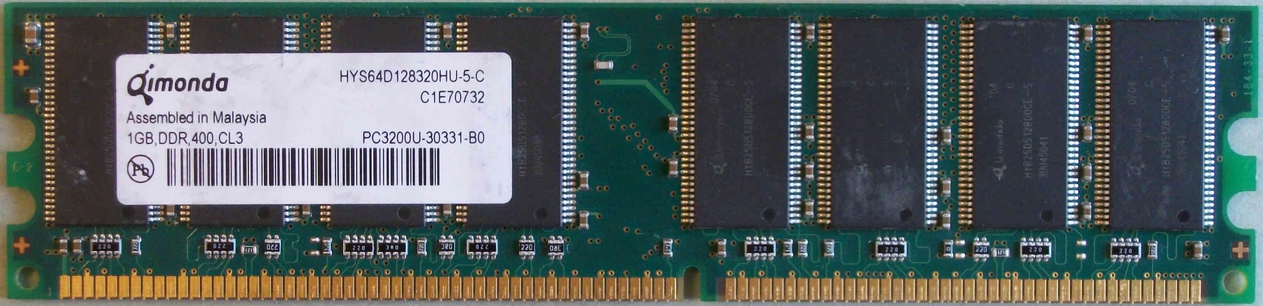 Qimonda 1GB PC3200U 400MHz 184pins