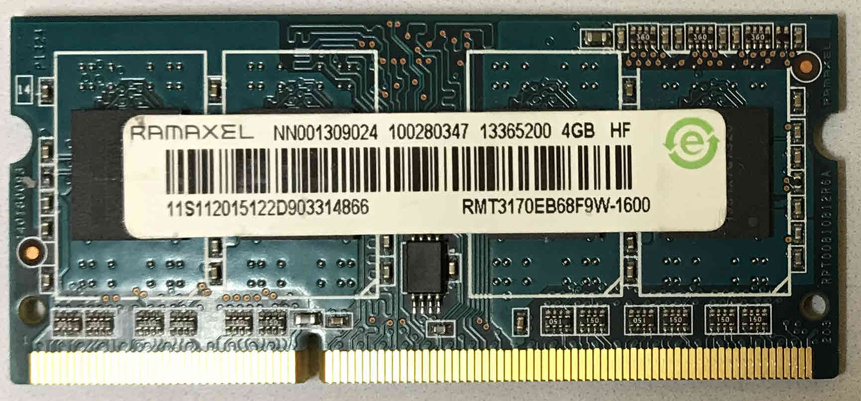 4GB 2Rx8 PC3-12800S Ramaxel HF