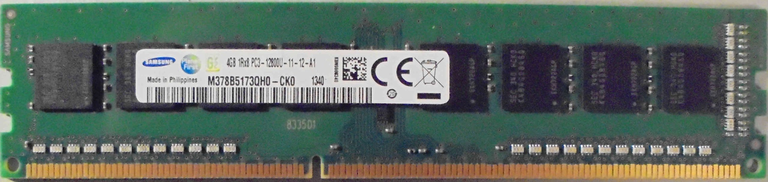 4GB 1Rx8 PC3-12800U-11-12-A1 Samsung