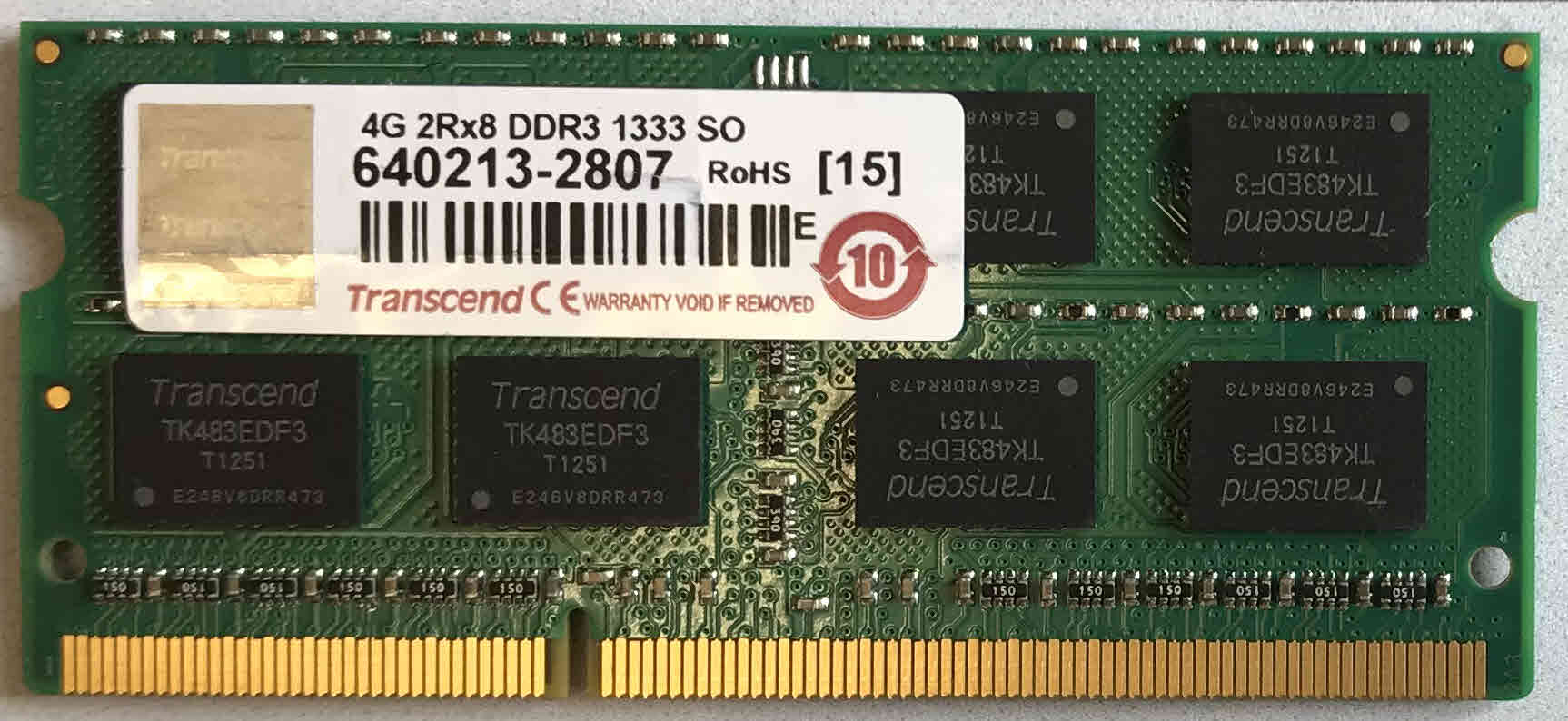4G 2Rx8 DDR3 1333 S0 Transcend