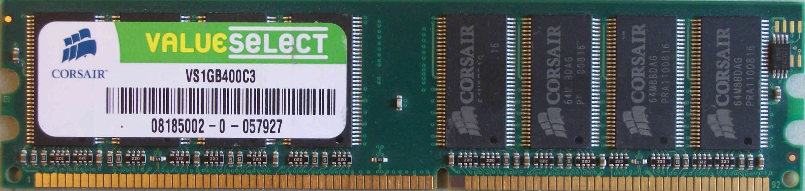 Corsair 1GB PC3200U 400MHz 184pins ValueSelect