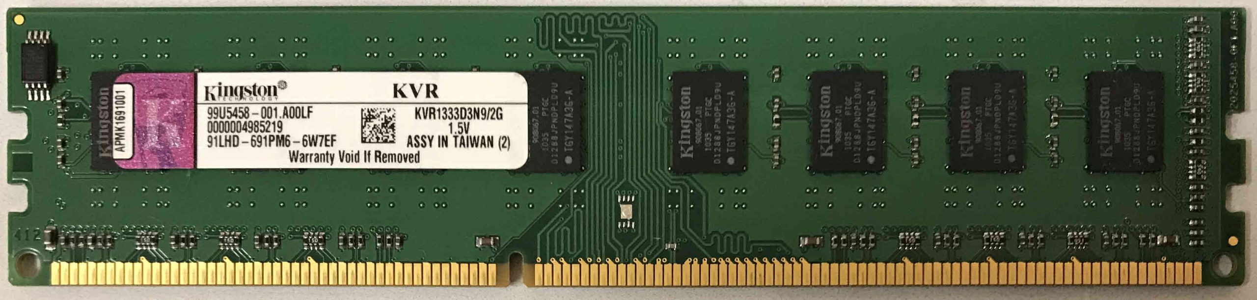 2GB 2Rx8 PC3-10600U Kingston
