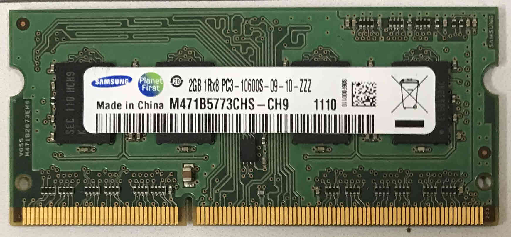 2GB 1Rx8 PC3-10600S-09-10-ZZ Samsung