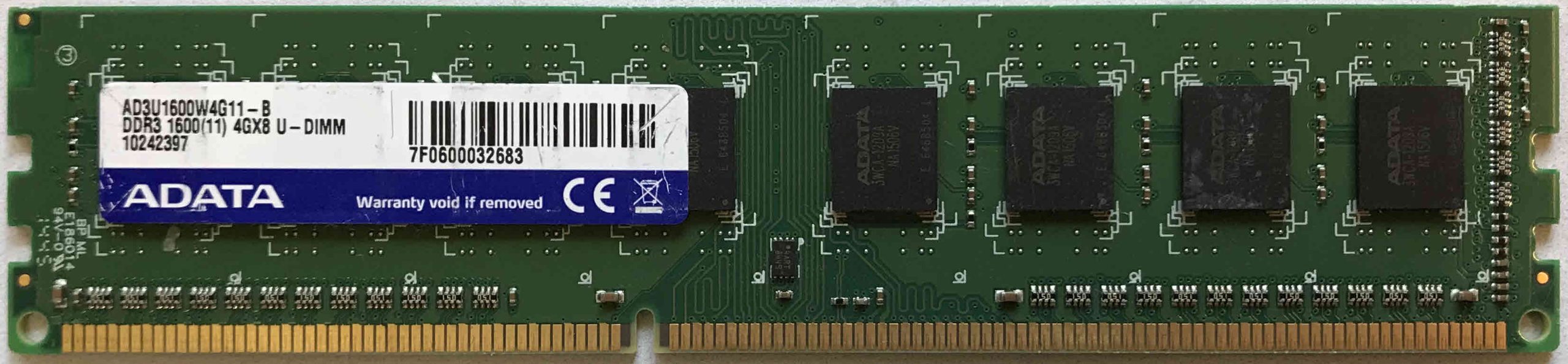 4GB 1Rx16 PC3-12800U Adata
