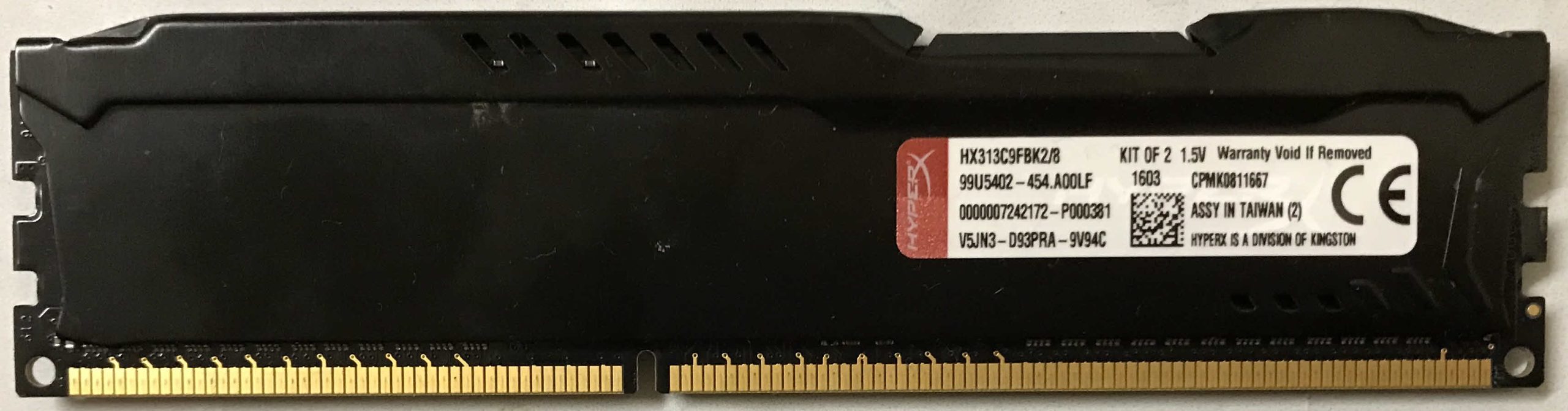4GB 2Rx8 PC3-10600U Kingston